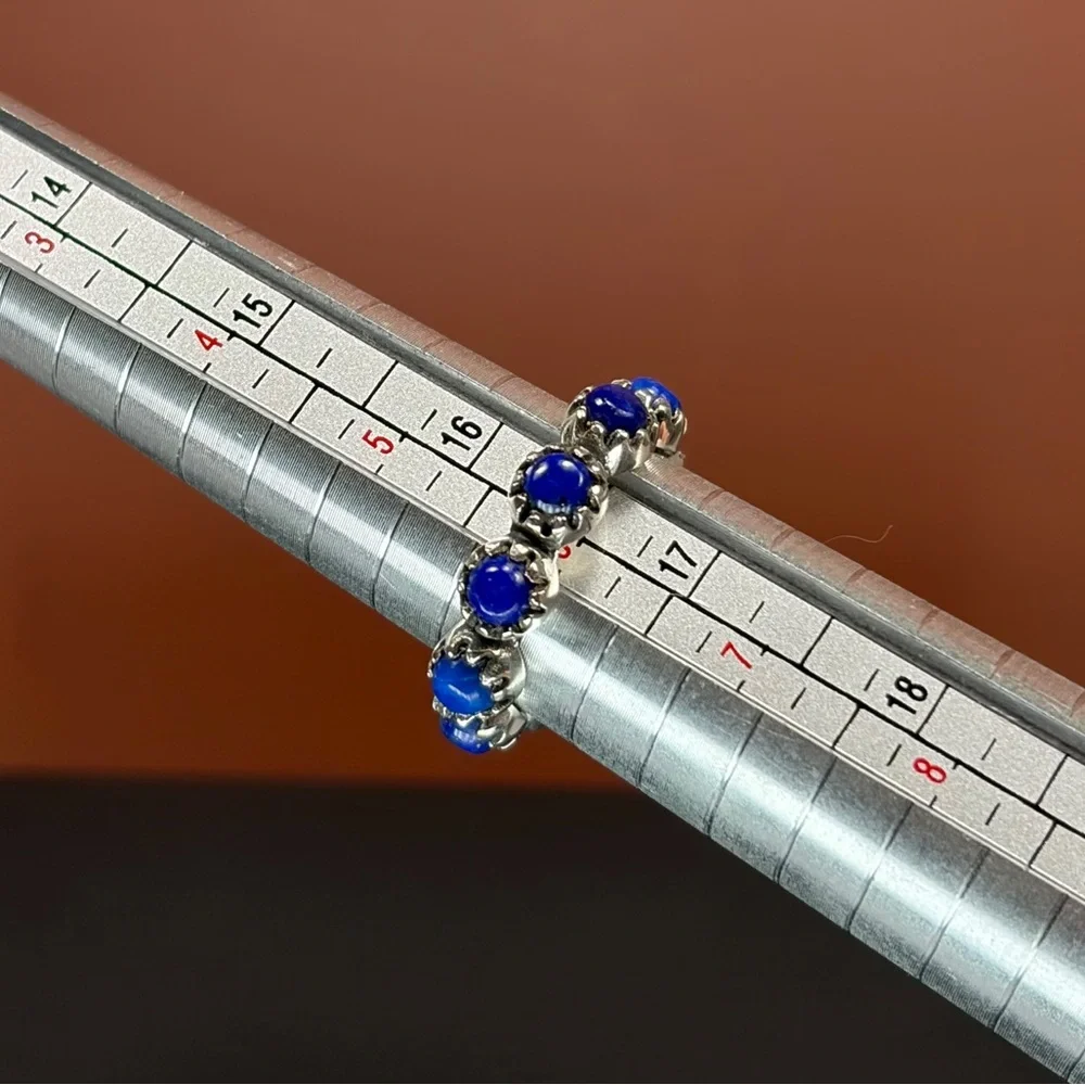 925 Sterling Silver Lapis Lazuli Eternity Ring